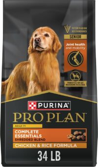 Purina Pro Plan with Probiotics Shredded Blend Chicken & Rice Formula Senior Dry Dog Food, 34 lbs.