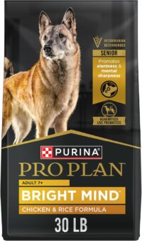 Purina Pro Plan with Probiotics for Dogs, Bright Mind 7+ Chicken & Rice Formula Senior Dog Food, 30 lbs.
