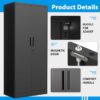 RaDEWAY OP040101-BK 32-in W x 72-in H x 16-in D Freestanding Steel Garage Cabinet in Black RaDEWAY OP040101-BK 32-in W x 72-in H x 16-in D Freestanding Steel Garage Cabinet in Black
