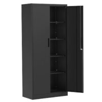 RaDEWAY OP040101-BK 32-in W x 72-in H x 16-in D Freestanding Steel Garage Cabinet in Black
