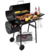 Royal Gourmet CC1624S Offset Smoker Series 22.64-in W Black Barrel Charcoal Grill