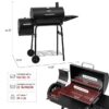 Royal Gourmet CC1624S Offset Smoker Series 22.64-in W Black Barrel Charcoal Grill