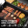 Royal Gourmet CC1624S Offset Smoker Series 22.64-in W Black Barrel Charcoal Grill