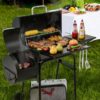 Royal Gourmet CC1624S Offset Smoker Series 22.64-in W Black Barrel Charcoal Grill