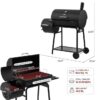 Royal Gourmet CC1830FB Offset Smoker 27.44-in W Black Barrel Charcoal Grill