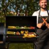 Royal Gourmet CC1830FB Offset Smoker 27.44-in W Black Barrel Charcoal Grill