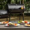 Royal Gourmet CC1830FB Offset Smoker 27.44-in W Black Barrel Charcoal Grill