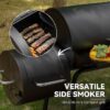 Royal Gourmet CC1830FB Offset Smoker 27.44-in W Black Barrel Charcoal Grill