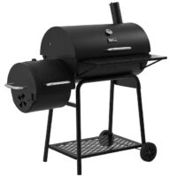 Royal Gourmet CC1830FB Offset Smoker 27.44-in W Black Barrel Charcoal Grill