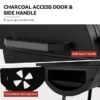 Royal Gourmet CC1831F Offset Smoker Series 27.44-in W Black Barrel Charcoal Grill