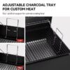 Royal Gourmet CC1831F Offset Smoker Series 27.44-in W Black Barrel Charcoal Grill