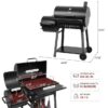 Royal Gourmet CC1831F Offset Smoker Series 27.44-in W Black Barrel Charcoal Grill