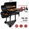Royal Gourmet CC1831S Offset Smoker Series 27.44-in W Black Barrel Charcoal Grill