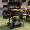 Royal Gourmet CC1831S Offset Smoker Series 27.44-in W Black Barrel Charcoal Grill
