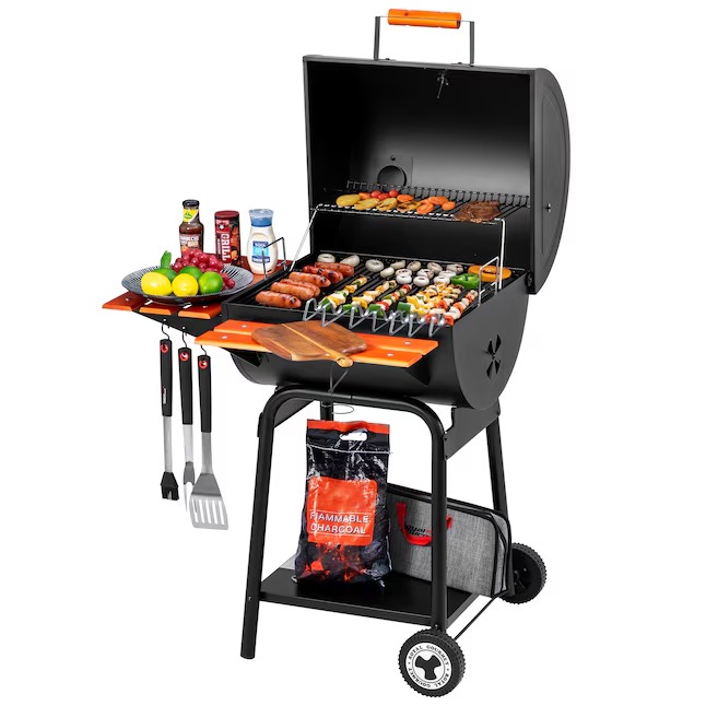 Royal Gourmet CC2024 21.77-in W Black Barrel Charcoal Grill1_11zon Royal Gourmet CC2024 21.77-in W Black Barrel Charcoal Grill