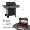 Royal Gourmet GA4401T Black and Gray 4 -Burner Liquid Propane Gas Grill