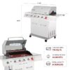 Royal Gourmet GA5404S Cabinet Style Silver 5 -Burner Liquid Propane Gas Grill 1 -Side Burner