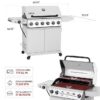 Royal Gourmet GA6406W Cabinet Style Grill with Foldable Side Shelf White 6 -Burner Liquid Propane Gas Grill 1 -Side Burner
