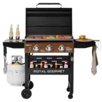 Royal Gourmet GB3000PY Gas Griddle with Hood 3 -Burner Liquid propane Flat Top Grill