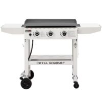 Royal Gourmet GB3000W 28'' Griddle with Collapsible Side Shelves 3 -Burner Liquid propane Flat Top Grill