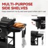 Royal Gourmet GB4000PB Griddle with Hood and Folding Side Shelves 4 -Burner Liquid propane Flat Top Grill