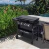 Royal Gourmet GB4000PB Griddle with Hood and Folding Side Shelves 4 -Burner Liquid propane Flat Top Grill