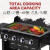 Royal Gourmet GB4000PB Griddle with Hood and Folding Side Shelves 4 -Burner Liquid propane Flat Top Grill