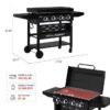 Royal Gourmet GB4000PB Griddle with Hood and Folding Side Shelves 4 -Burner Liquid propane Flat Top Grill