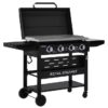 Royal Gourmet GB4000PB Griddle with Hood and Folding Side Shelves 4 -Burner Liquid propane Flat Top Grill