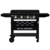 Royal Gourmet GB4000PB Griddle with Hood and Folding Side Shelves 4 -Burner Liquid propane Flat Top Grill