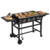 Royal Gourmet GB4001B-N 35'' Griddle with Folding Side Shelves 4 -Burner Liquid propane Flat Top Grill