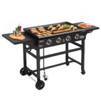 Royal Gourmet GB4001B-N 35'' Griddle with Folding Side Shelves 4 -Burner Liquid propane Flat Top Grill