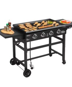 Royal Gourmet GB4001B-N 35'' Griddle with Folding Side Shelves 4 -Burner Liquid propane Flat Top Grill