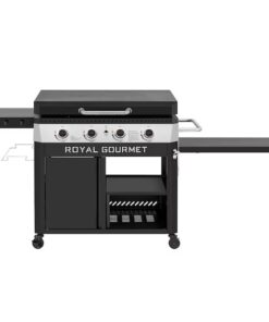 Royal Gourmet GB4008T 34'' Griddle with Foldable Pull-Out Side Table 4 -Burner Liquid propane Flat Top Grill