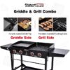 Royal Gourmet GD402 Grill and Griddle Combo with Folding Legs 4 -Burner Liquid propane Flat Top Grill