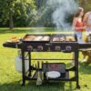 Royal Gourmet GD402 Grill and Griddle Combo with Folding Legs 4 -Burner Liquid propane Flat Top Grill