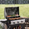 Royal Gourmet GH3001H Cart Style with Front Storage Basket Black 3 -Burner Liquid Propane Gas Grill