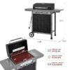 Royal Gourmet GL3001 Pegboard Series Black 3 -Burner Liquid Propane Gas Grill
