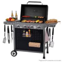 Royal Gourmet GL4001 Pegboard Series Black 4 -Burner Liquid Propane Gas Grill