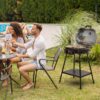 Royal Gourmet GT2003 Portable 2-in-1 Grill Griddle Combo with Stand and Shelf 346-Sq. in Gray Portable Liquid propane Grill