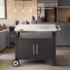 Royal Gourmet PC3403S Outdoor Stainless Steel Grill Prep Table Black Steel Removable work table