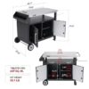 Royal Gourmet PC3403S Outdoor Stainless Steel Grill Prep Table Black Steel Removable work table