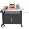 Royal Gourmet PC3403S Outdoor Stainless Steel Grill Prep Table Black Steel Removable work table