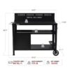 Royal Gourmet PC4401B 3-Tier Dining Cart with Wind Guard Black Steel Removable work table