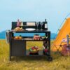 Royal Gourmet PC4401B 3-Tier Dining Cart with Wind Guard Black Steel Removable work table