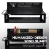 Royal Gourmet PC4401B 3-Tier Dining Cart with Wind Guard Black Steel Removable work table