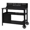 Royal Gourmet PC4401B 3-Tier Dining Cart with Wind Guard Black Steel Removable work table