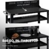 Royal Gourmet PC4401B 3-Tier Dining Cart with Wind Guard Black Steel Removable work table