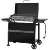Royal Gourmet PD4001 Tabletop Gas Griddle with Removable Standing Cart and Hood 4 -Burner Liquid propane Flat Top Grill