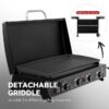 Royal Gourmet PD4001 Tabletop Gas Griddle with Removable Standing Cart and Hood 4 -Burner Liquid propane Flat Top Grill